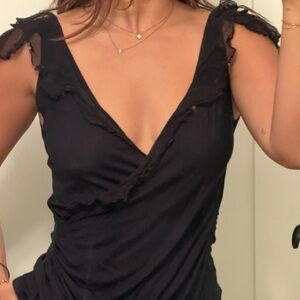 Dior Elegant Black Silk Blend Top